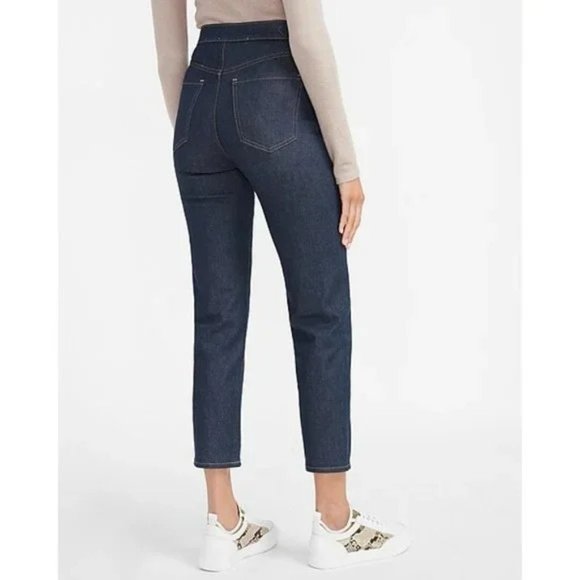 Express Super High Waisted Side Buckle Mom Jeans 0 - Picture 3 of 7
